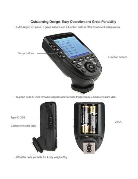 Disparador Inalámbrico TTL Godox XPro-N para Nikon + Softbox P90L 90cm