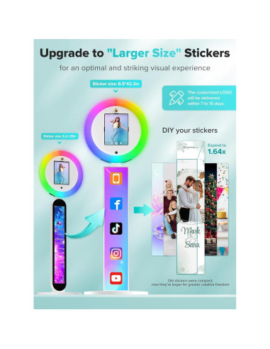 Cabina de Fotos Portátil iHorse con Luz RGB y Maleta