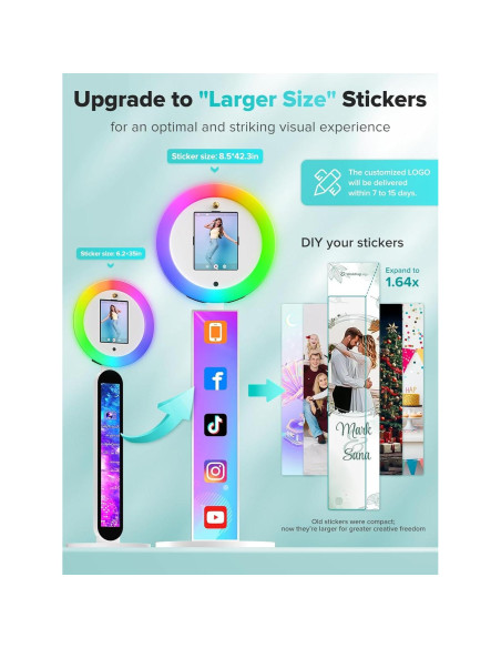 Cabina de Fotos Portátil iHorse con Luz RGB y Maleta