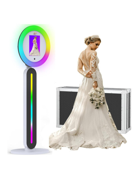 Cabina de Fotos Portátil iHorse Racing con Luz Anular RGB 56 cm