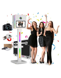 Cabina de Fotos Portátil Enwozp 15.6" Táctil DSLR con Luz de Anillo