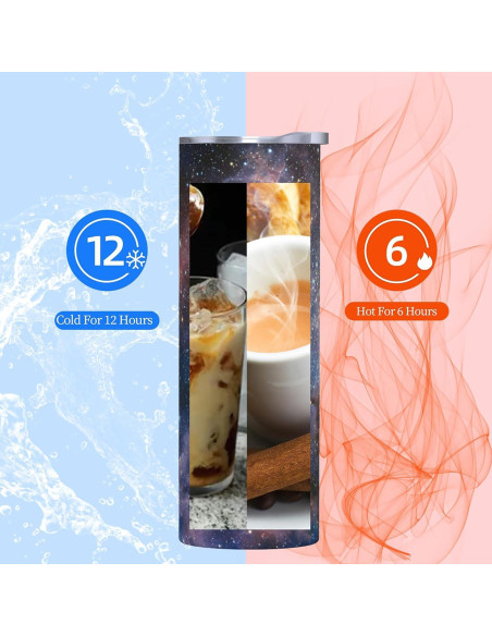 Taza Térmica Acero Inoxidable 590ml AmePay Floral con Tapa