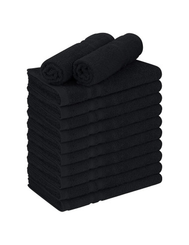 Toallas Utopia de Algodón a Prueba de Lejía 72 Pzas Negro 40.6x68.6 cm
