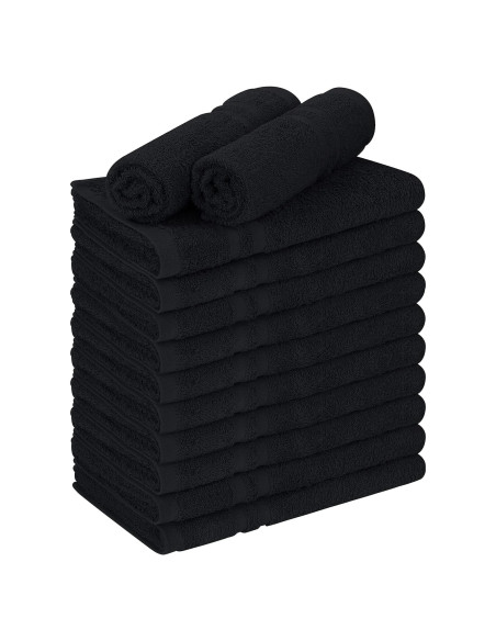 Toallas Utopia de Algodón a Prueba de Lejía 72 Pzas Negro 40.6x68.6 cm
