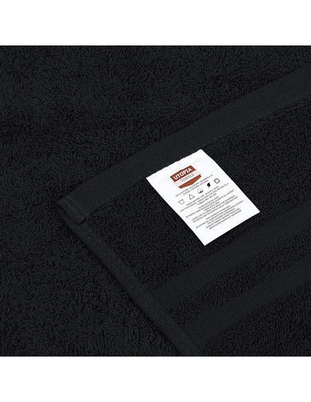 Toallas Utopia de Algodón a Prueba de Lejía 72 Pzas Negro 40.6x68.6 cm