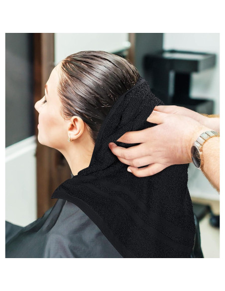 Toallas Utopia de Algodón a Prueba de Lejía 72 Pzas Negro 40.6x68.6 cm