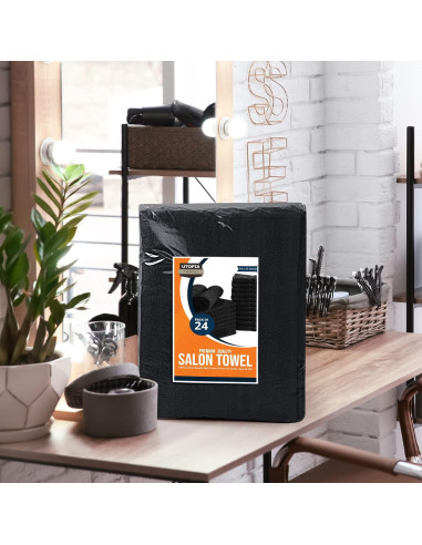 Toallas Utopia de Algodón a Prueba de Lejía 72 Pzas Negro 40.6x68.6 cm