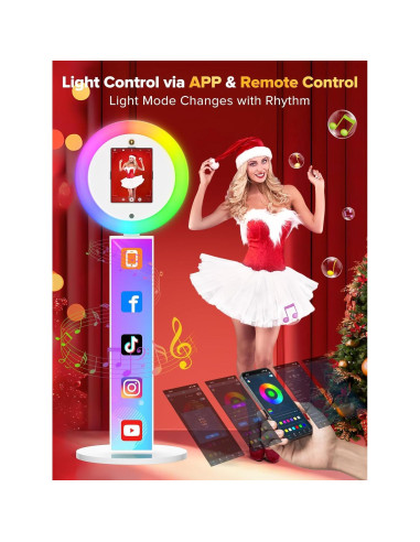 Photo Booth Portátil iHorse Racing con Control de Voz y Luz RGB
