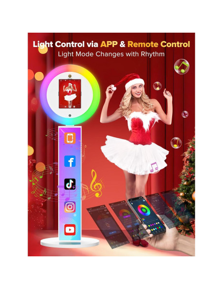 Photo Booth Portátil iHorse Racing con Control de Voz y Luz RGB