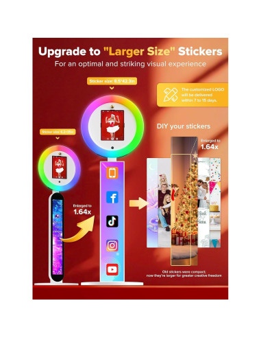 Photo Booth Portátil iHorse Racing con Control de Voz y Luz RGB