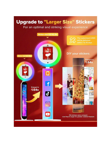 Photo Booth Portátil iHorse Racing con Control de Voz y Luz RGB