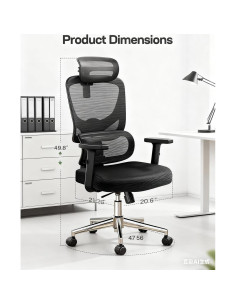 Silla de Oficina Ergonómica Marsail MSOC26B-US Negra con Soporte Lumbar 2