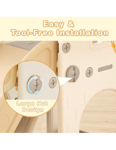 Tobogán 5 en 1 YUFU para Niños Pequeños Beige/Café