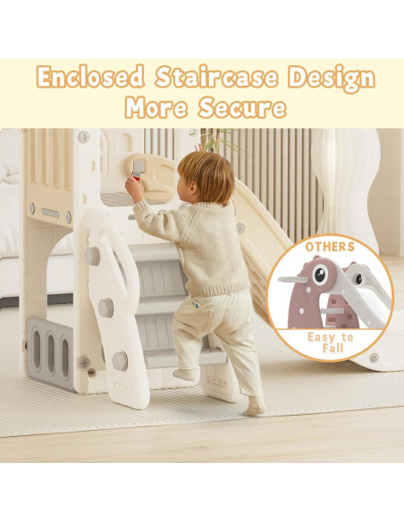 Tobogán 5 en 1 YUFU para Niños Pequeños Beige/Café