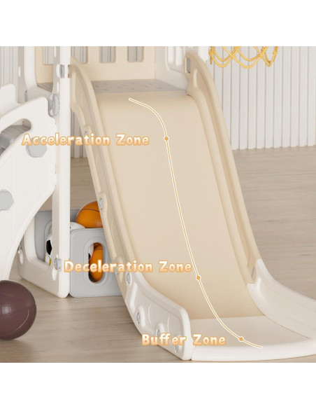 Tobogán 5 en 1 YUFU para Niños Pequeños Beige/Café
