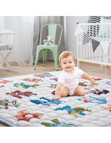 Alfombra de Juego para Bebés 120x120cm - Antideslizante y Lavable