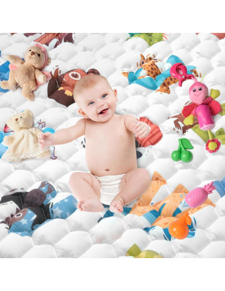 Alfombra de Juego para Bebés 120x120cm - Antideslizante y Lavable