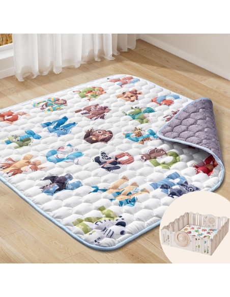 Alfombra de Juego para Bebés 120x120cm - Antideslizante y Lavable