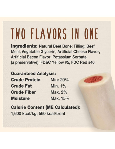 Hueso de Espinilla Relleno Cadet para Perros Pequeños - 7.6-10.2 cm