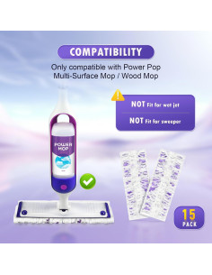 15 Recambios Desechables para Mopa Eléctrica Bisenkud 38.9cm 2