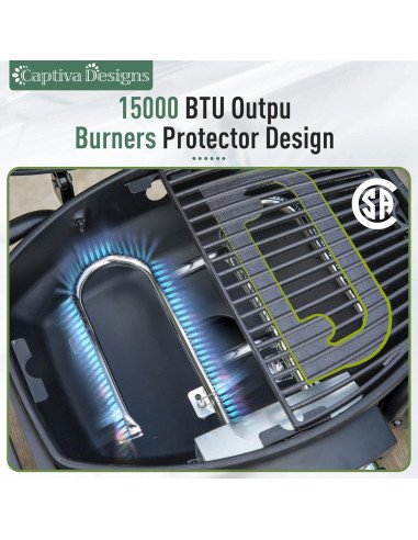 Parrilla de Propano Portátil Captiva Designs 2 Quemadores 4KW