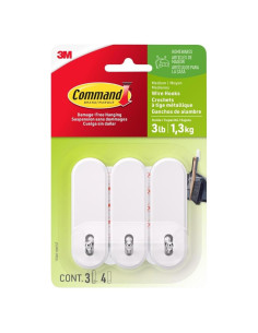 Ganchos de Alambre Command 3 Unidades Blanco - Organiza Sin Daños