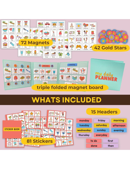 Calendario Visual Magnético Look Lola - 72 Imanes + Tablero