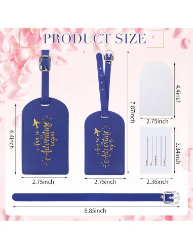 Etiquetas de Equipaje Amylove 24 Piezas Azul Real