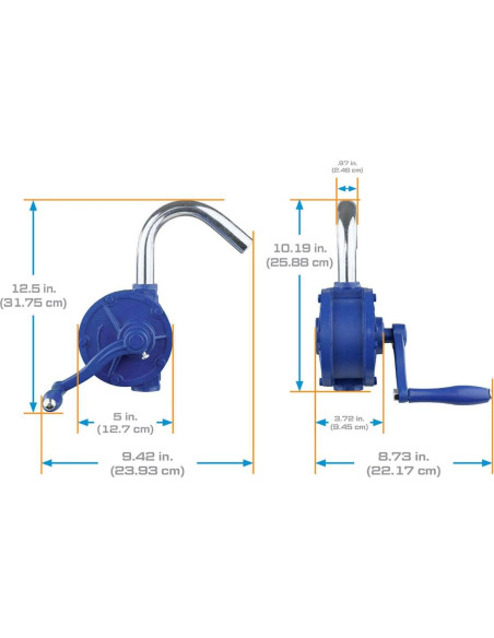 Bomba de Mano Rotativa GPI RP-5 para Fluidos 30.28 LPM