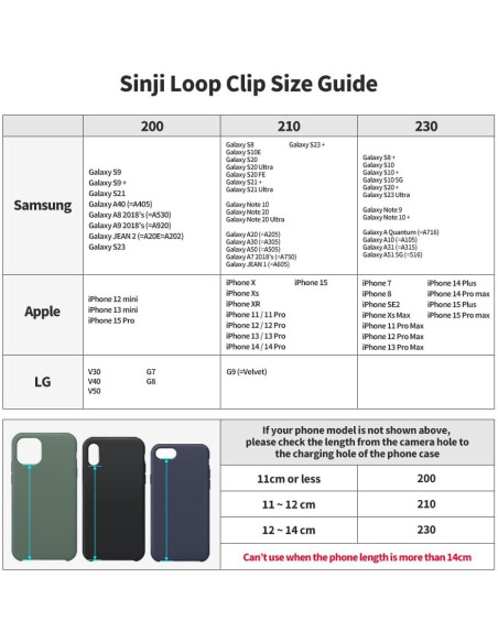 Clip Sinji Loop Negro para Teléfono - Correa Silicona Reutilizable Clip Sinji Loop Negro para Teléfono - Correa Silicona Reutilizable