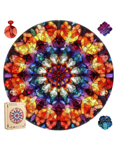 Rompecabezas de Madera Jiroinlly 500 Pzs Mandala 42.4 cm