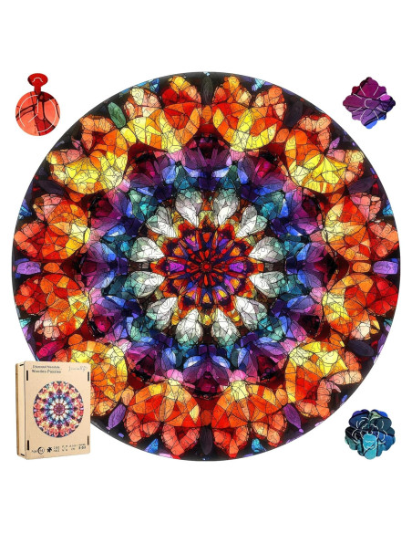Rompecabezas de Madera Jiroinlly 500 Pzs Mandala 42.4 cm