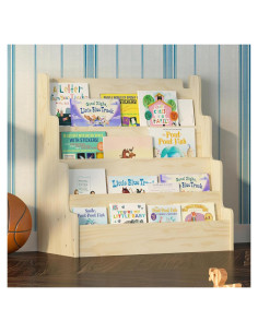 Estantería Infantil NACHES de Madera 4 Niveles 80x38x80 cm