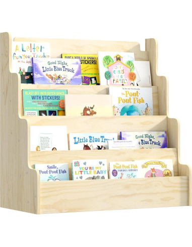 Estantería Infantil NACHES de Madera 4 Niveles 80x38x80 cm