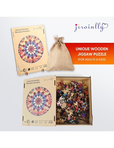 Rompecabezas de Madera Jiroinlly 500 Pzs Mandala 42.4 cm
