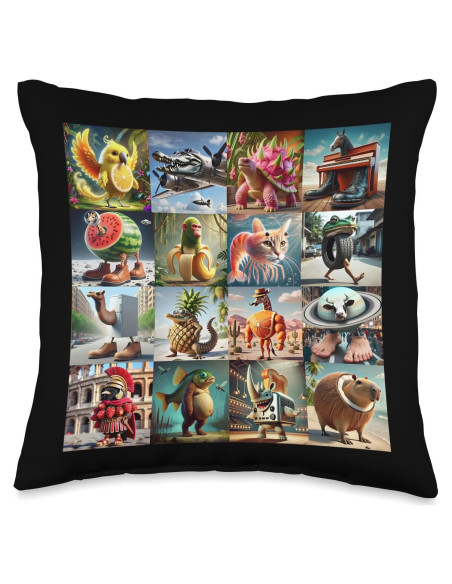 Cojín 16x16 Animales Meme Italiano Brainrot IgnisPath