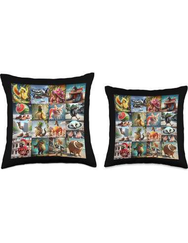 Cojín 16x16 Animales Meme Italiano Brainrot IgnisPath