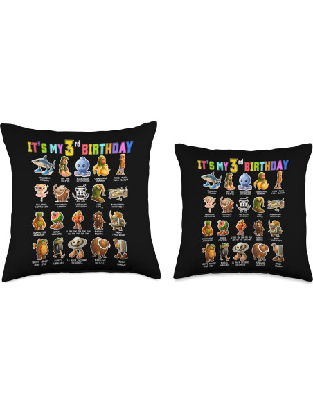 Almohada Divertida 16x16" Es Mi 3er Cumpleaños Meme