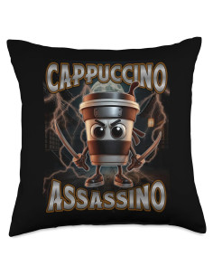 Cojín Cappuccino Assassino 18x18 cm para Cumpleaños Niños