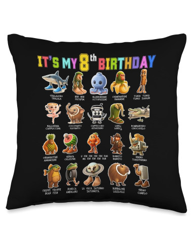 Cojín Divertido para Bebé 16x16cm Es Mi 8 Cumpleaños Meme