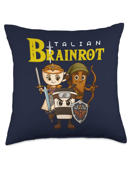 Cojín 18x18 cm Personaje Meme Italiano Brainrot Gamer