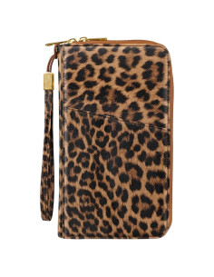 Cartera Organizador de Pasaporte Simikol Leopardo con Bloqueo RFID