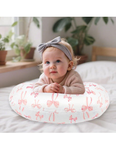 Funda de Almohada de Lactancia Lazo Rosa - Poliester Suave 45.7x56.8 cm 2