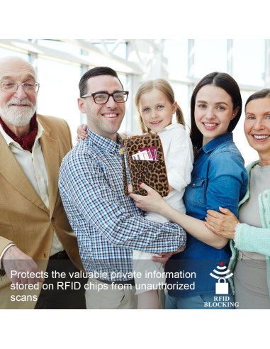 Cartera Organizador de Pasaporte Simikol Leopardo con Bloqueo RFID