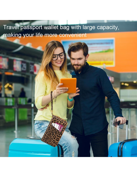 Cartera Organizador de Pasaporte Simikol Leopardo con Bloqueo RFID