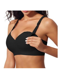 Sostén de Lactancia Sin Costuras Innersy Negro Mediano