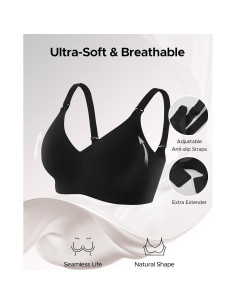 Sostén de Lactancia Sin Costuras Innersy Negro Mediano 2