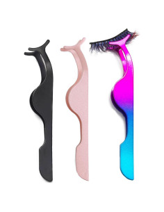 Pinzas para Pestañas Profesionales YiQiYi 3PCS Acero Inoxidable