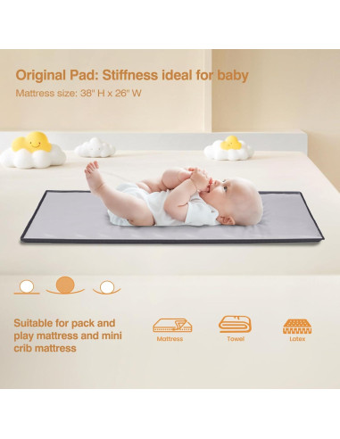 Cuna Lateral JOYMOR 4 en 1 para Bebés Gris - Pack and Play