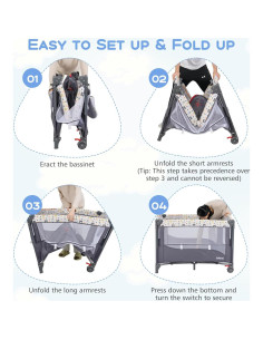 Cuna Lateral 5 en 1 INFANS para Bebés - Plegable y Portátil 2